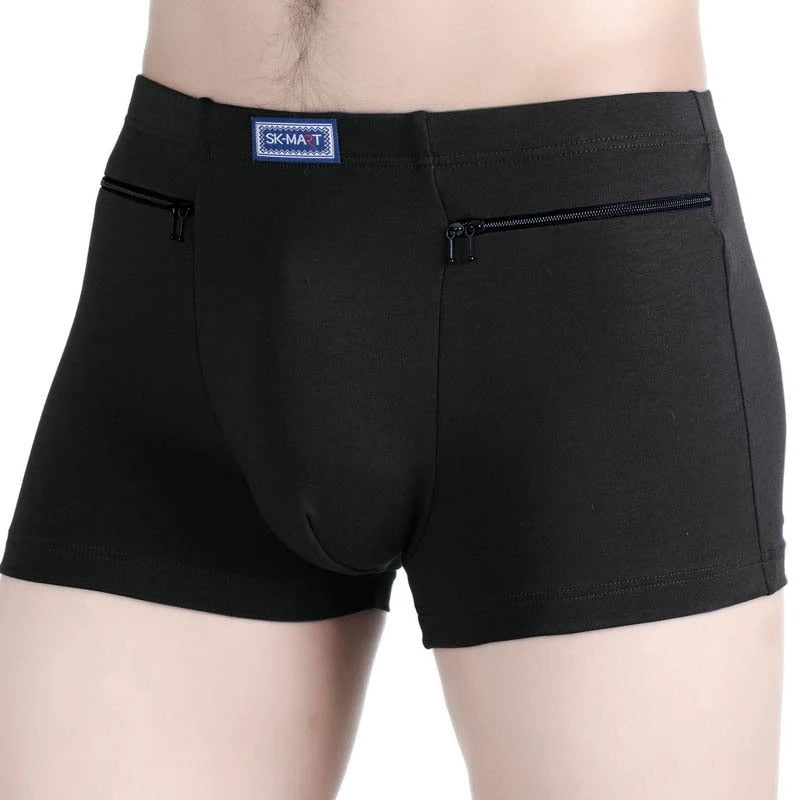 Double Zipper Pockets Breathable Boxers