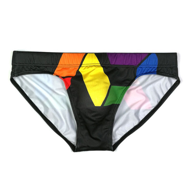 Solide Coloré Patchwork Sportif Hommes Slip