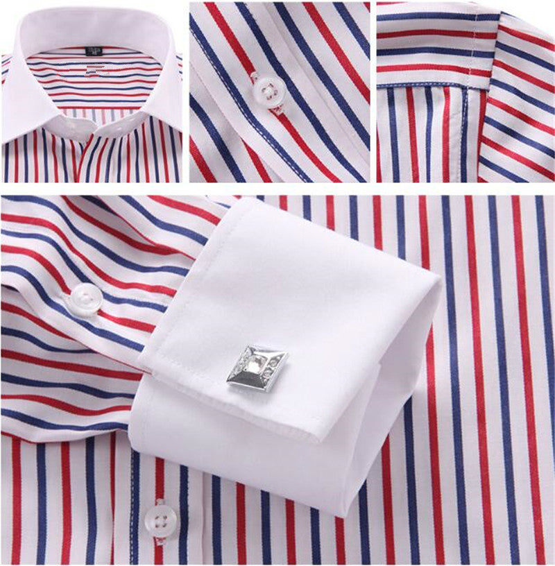 French Thin Rainbow Line Deco Long Sleeve Shirt