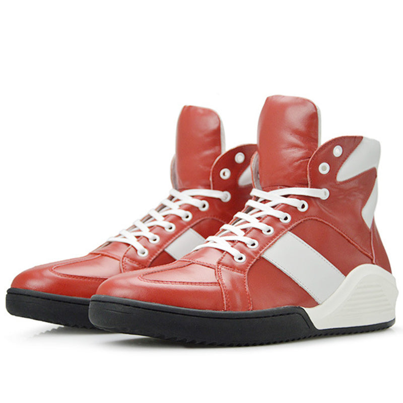 Sneaker pour hommes de style haut blanc noir rouge