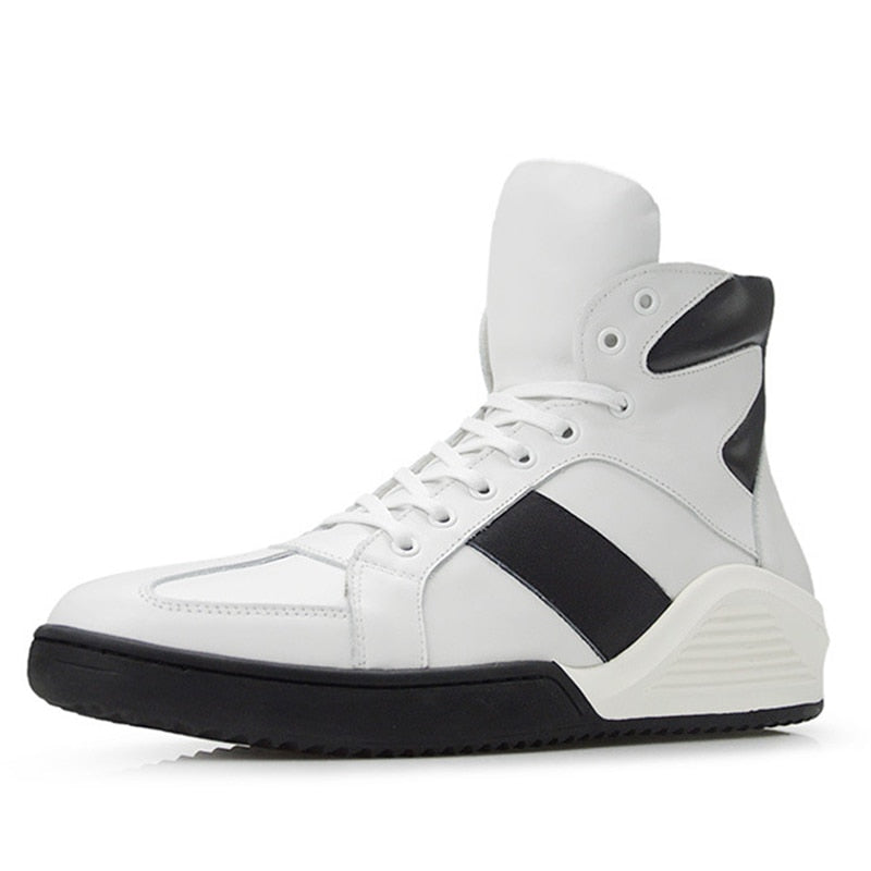 Sneaker pour hommes de style haut blanc noir rouge
