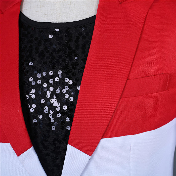 Colorblock Combination Men Formal Buttoned Suit