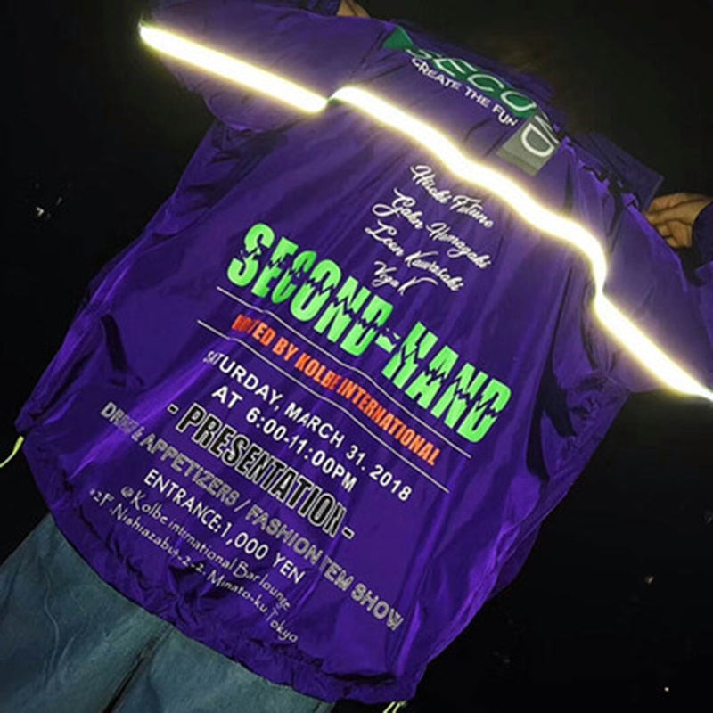 Reflective Harajuku Patchwork Casual Men Jacket