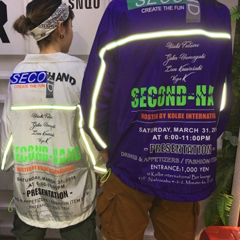 Reflective Harajuku Patchwork Casual Men Jacket