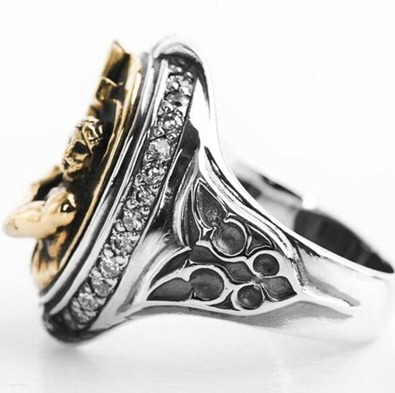 Anillo Estilo Religioso Jesús Sosteniendo La Cruz