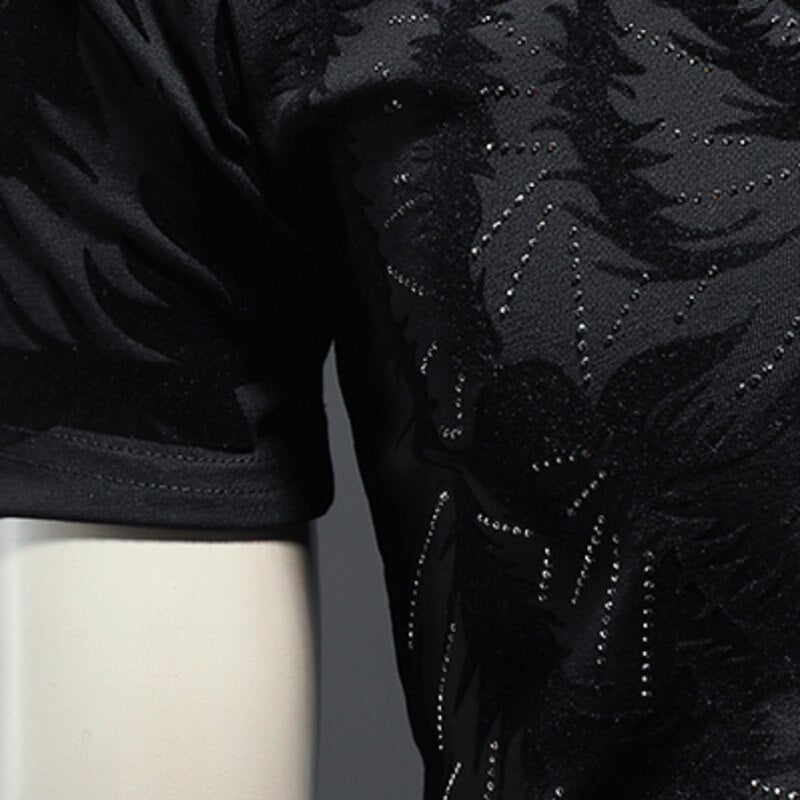 Rhinestone Tiger Motif T-Shirt