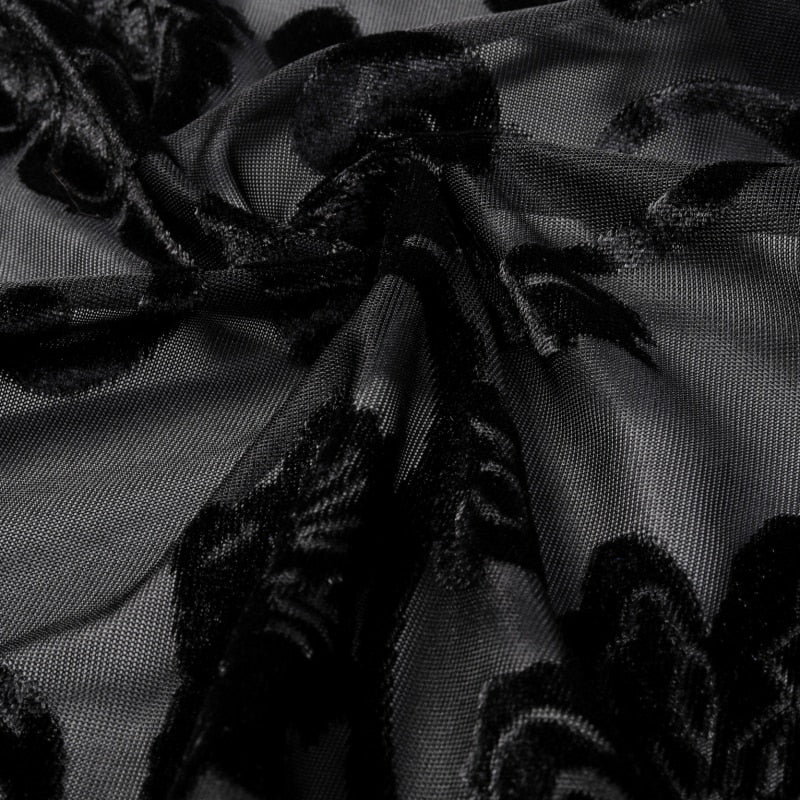 Sexy See Through Rose Flower Pattern Men Long Sleeves Shirt