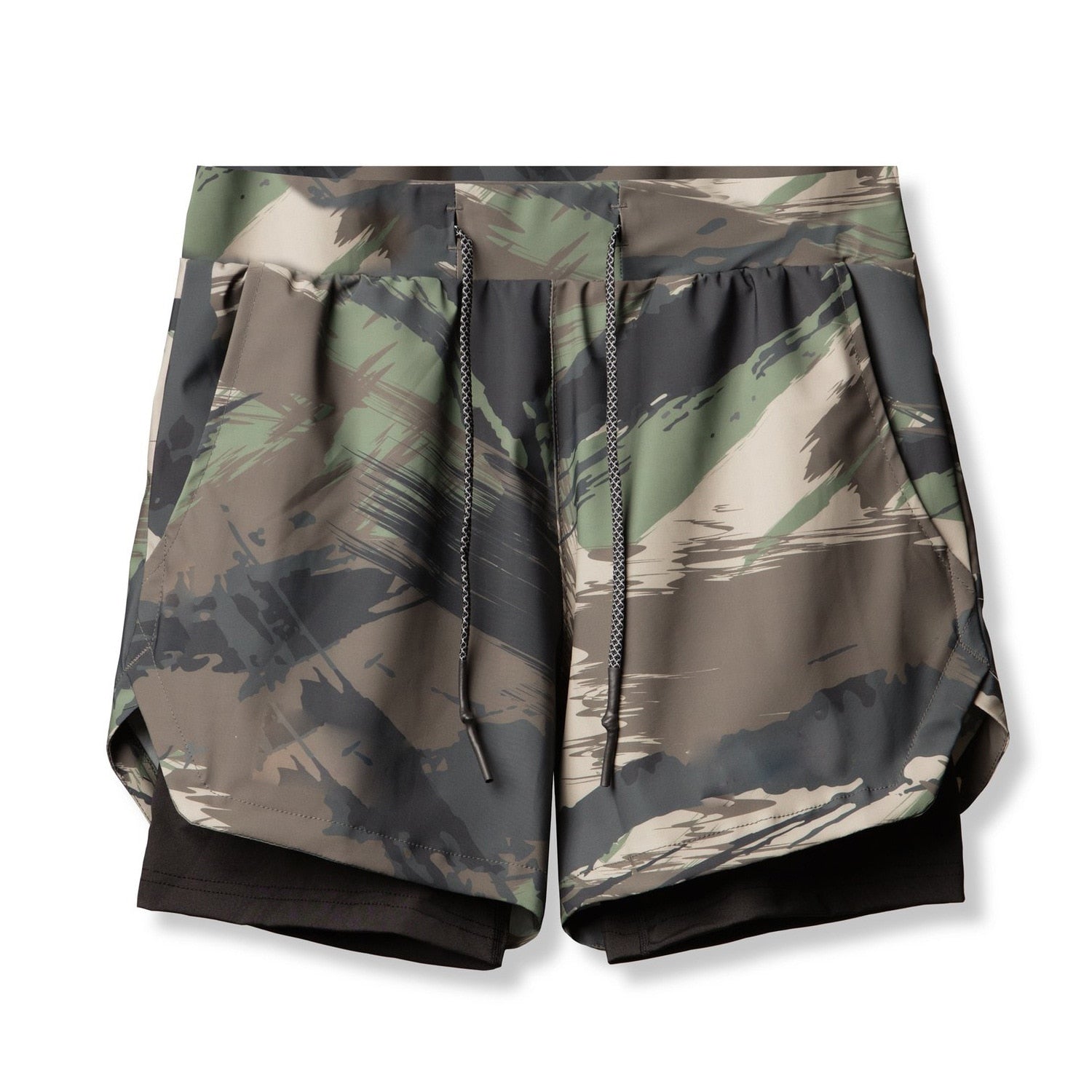 Short de sport 2 en 1 camouflage Brush Strokes