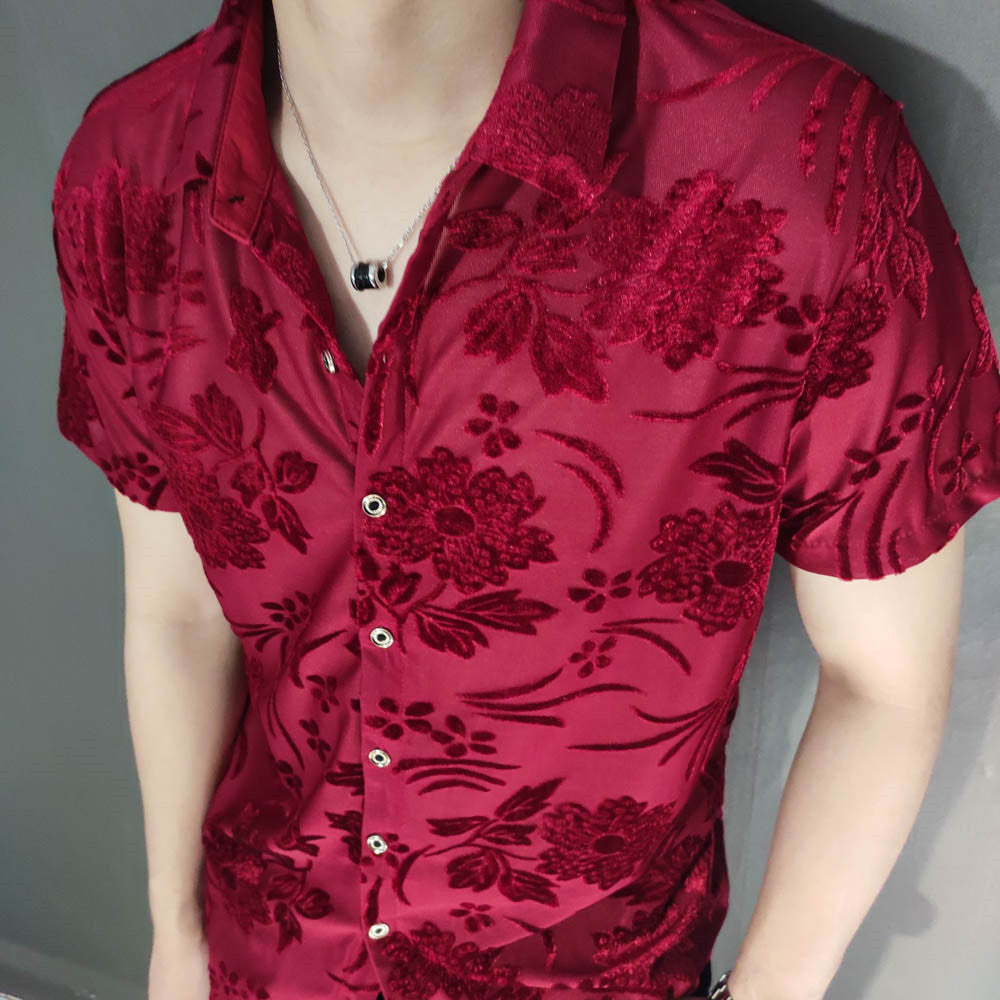 Floral Velvet Men's Shirt