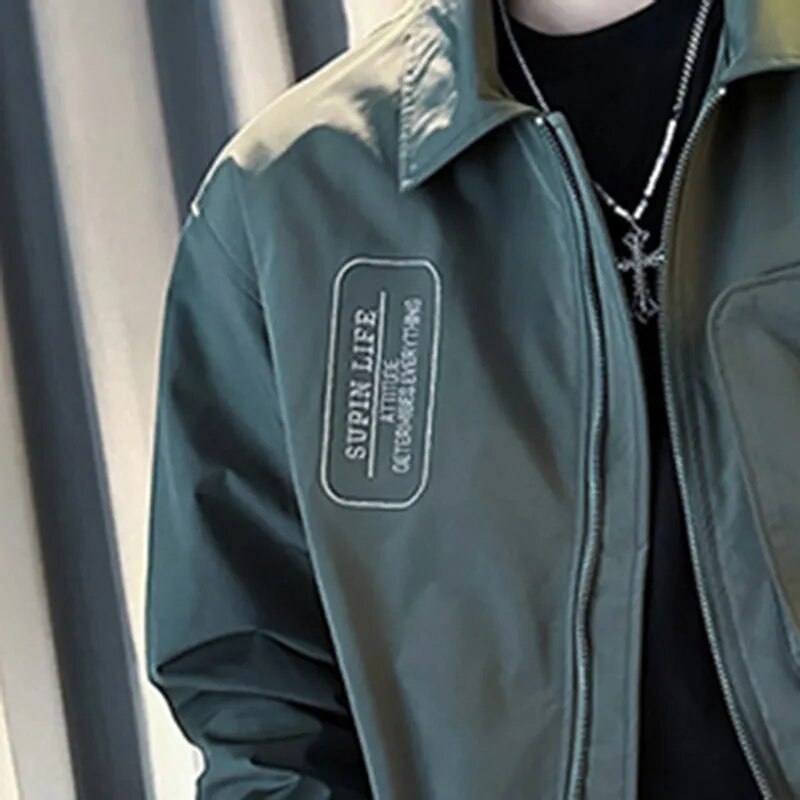 Streetwear Zipper 3D Pockets Bomber Jacket