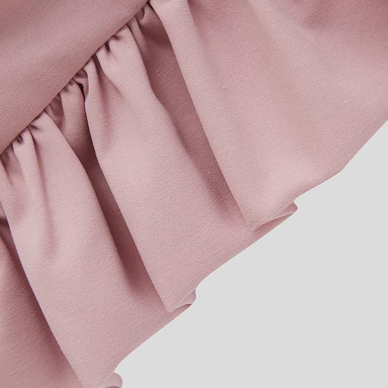 Solid Long Sleeve Ruffles T-Shirt