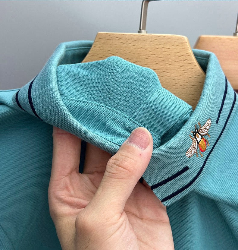 Little Bee Embroidered On Neck Polo Shirt