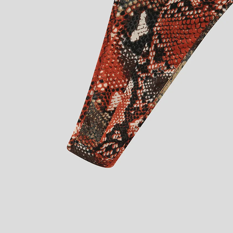 Animal Printing O-neck Sleeveless Bodysuit