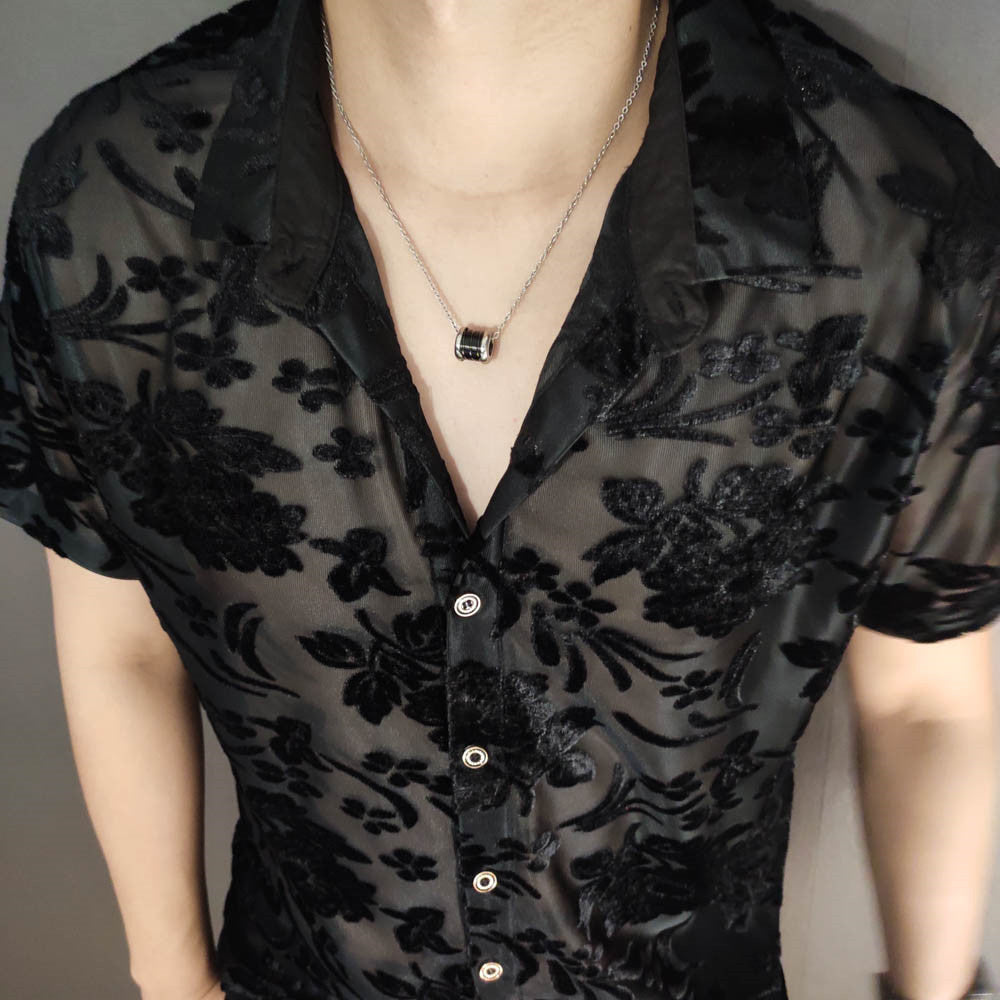 Floral Velvet Men's Shirt