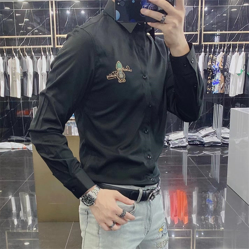 Camisa con estampado de pato y diamantes de imitación