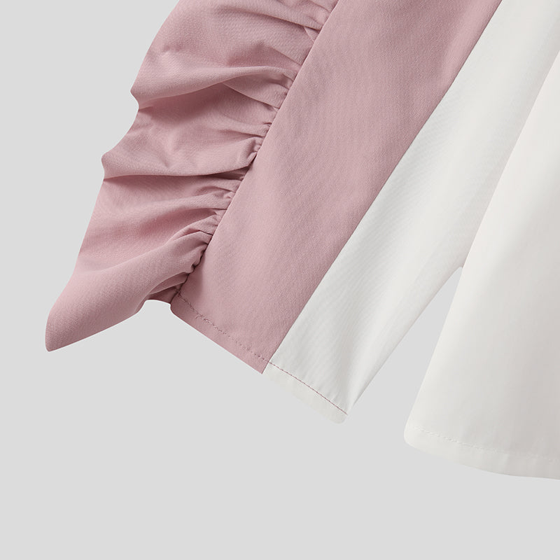 Solid Long Sleeve Ruffles T-Shirt