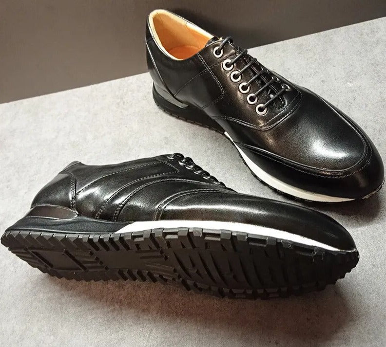 Black Mix Casual Fashion Lace Up Sneakers