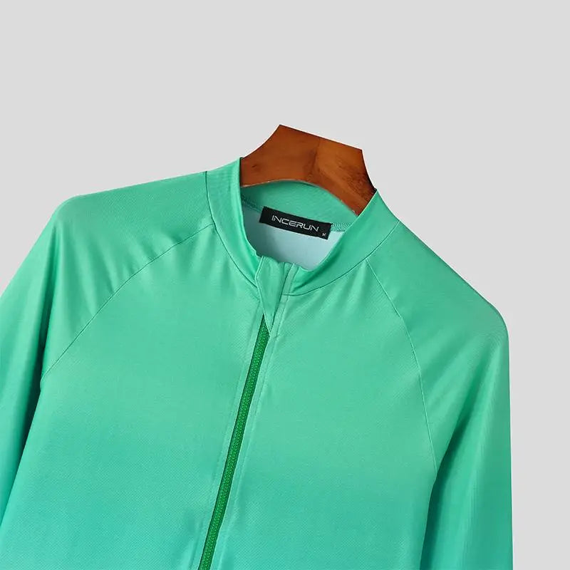 Tie Dye Gradient Color Zipper Bodysuit