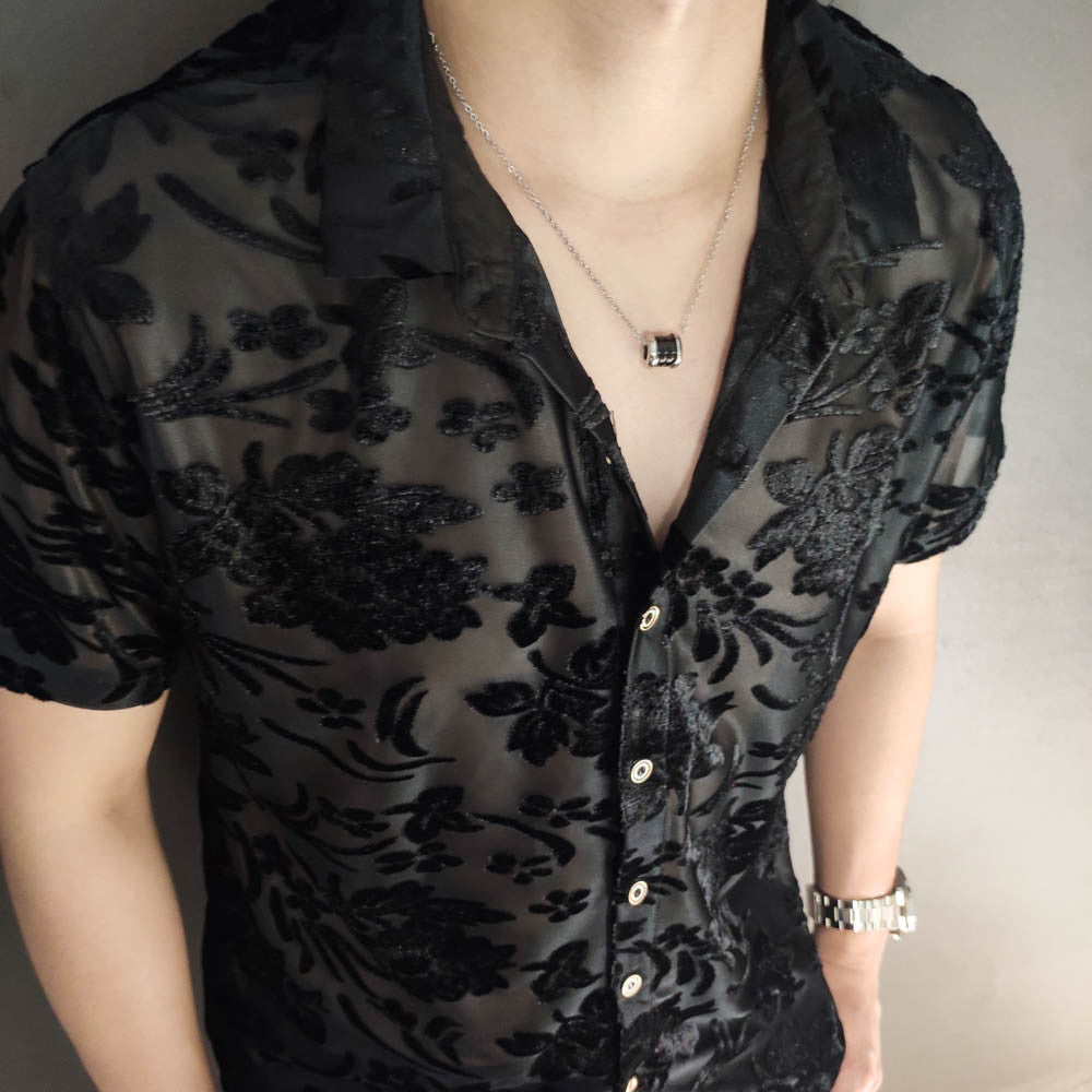 Floral Velvet Men's Shirt