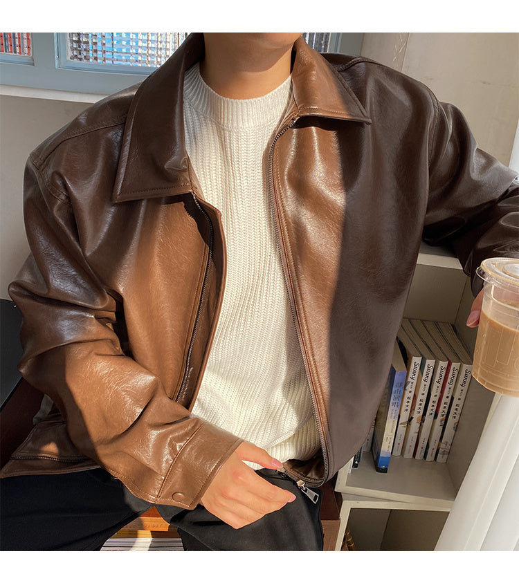 Loose Casual Pu Leather Jacket