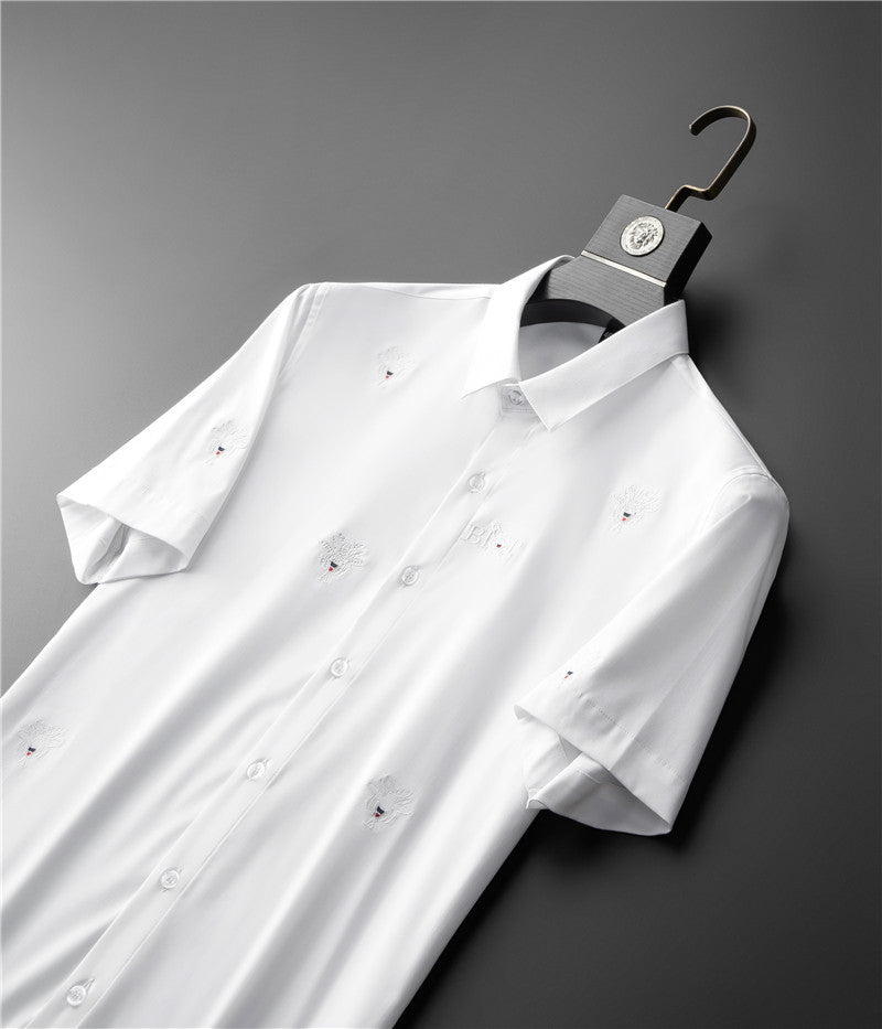 Strass Broderie Polyester Chemise Homme