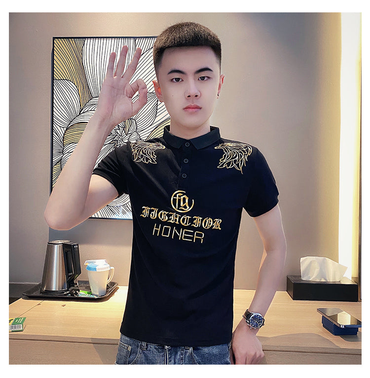 Quick Dry Printed Short Sleeve Polo Shirt