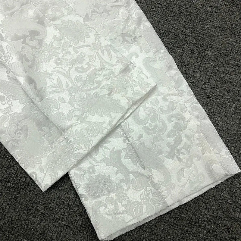 Jacquard Pattern Polyester Trousers