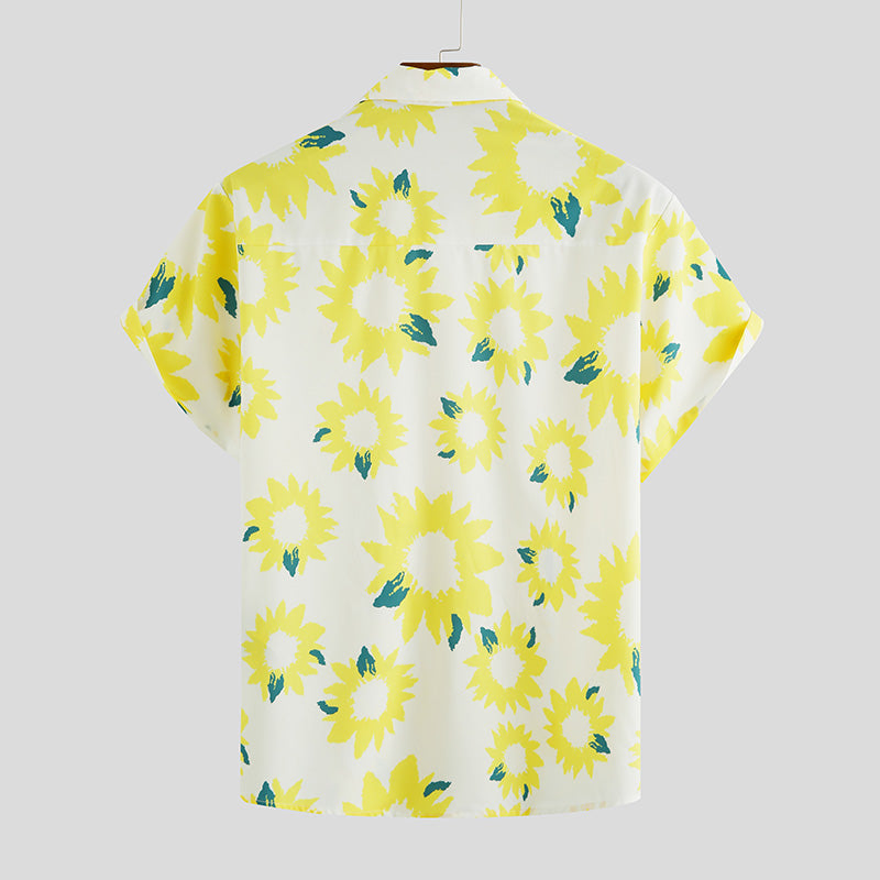 Hawaiian Sunflower Pattern Shirt