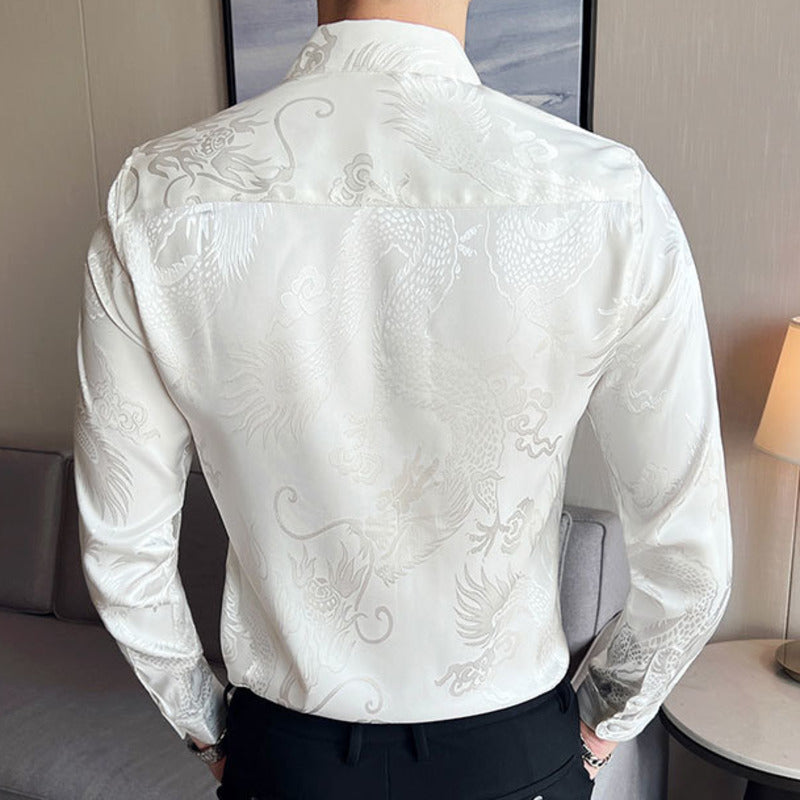 Chinese Dragon Pattern Polyester Shirt