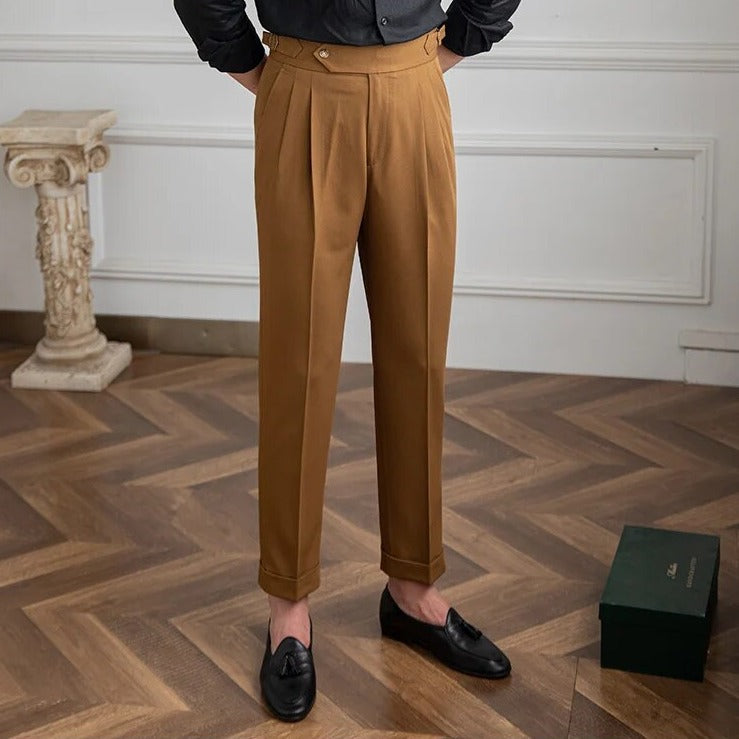 Flat Front Slim Fit Trousers