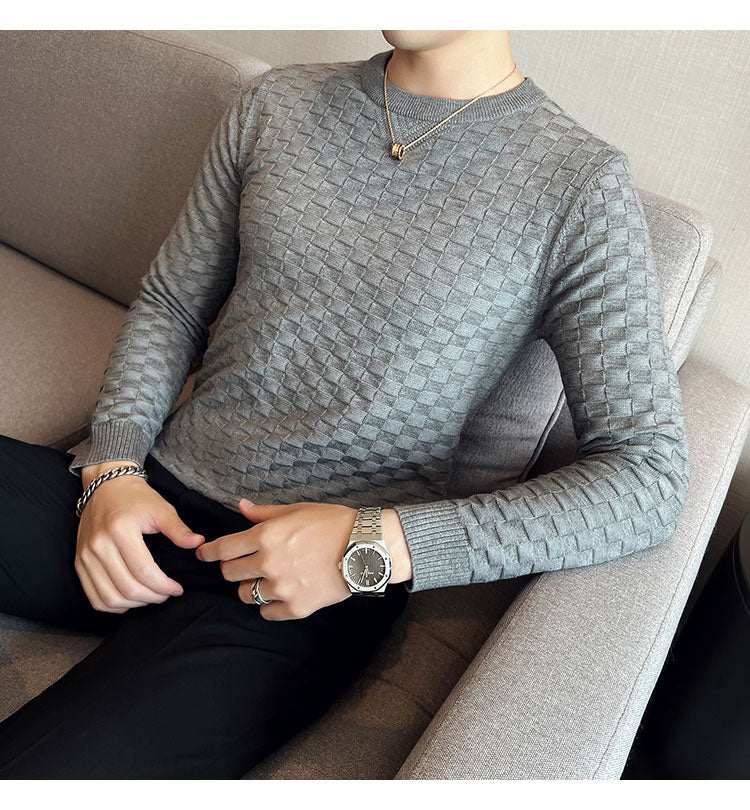 Dark Marmalade Plaid Knit Sweater