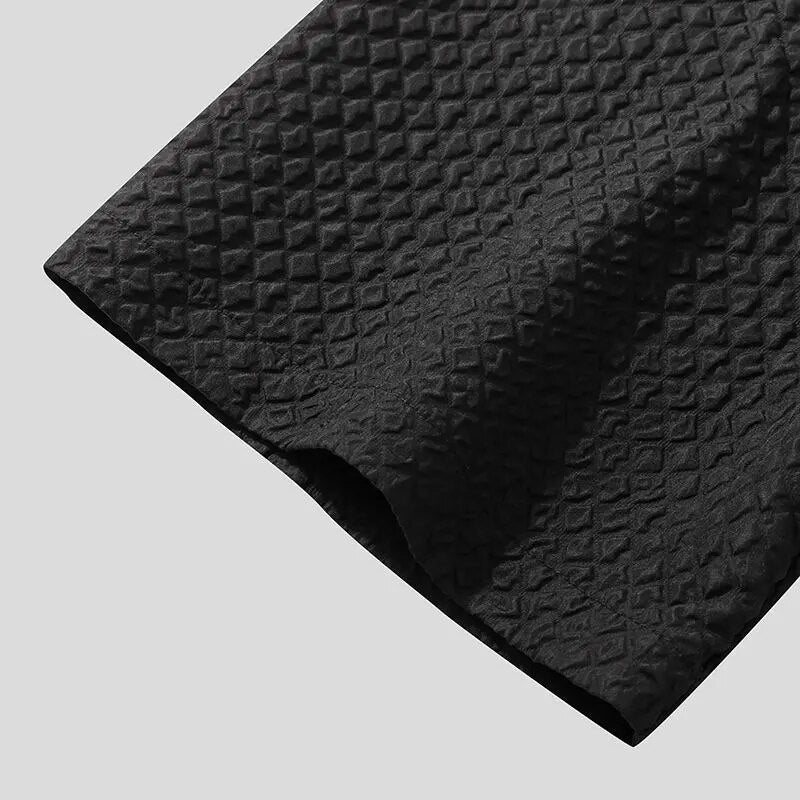 Geometric Subtle Patterned Notch Lapel Collar Shirt