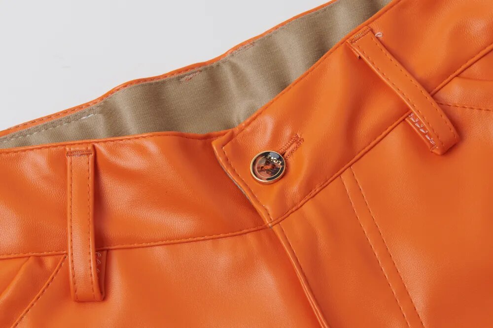 Fashion Solid Bright Color Skinny Pants