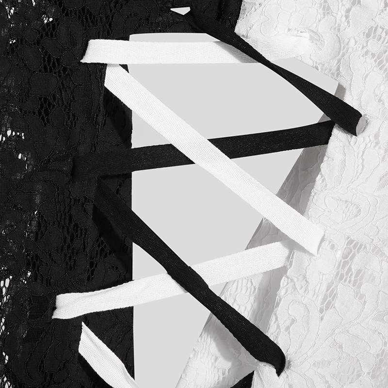 Half Lace Contras Backless Set