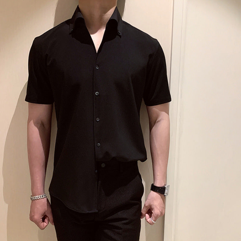 Simple Solid Short Sleeve Shirt