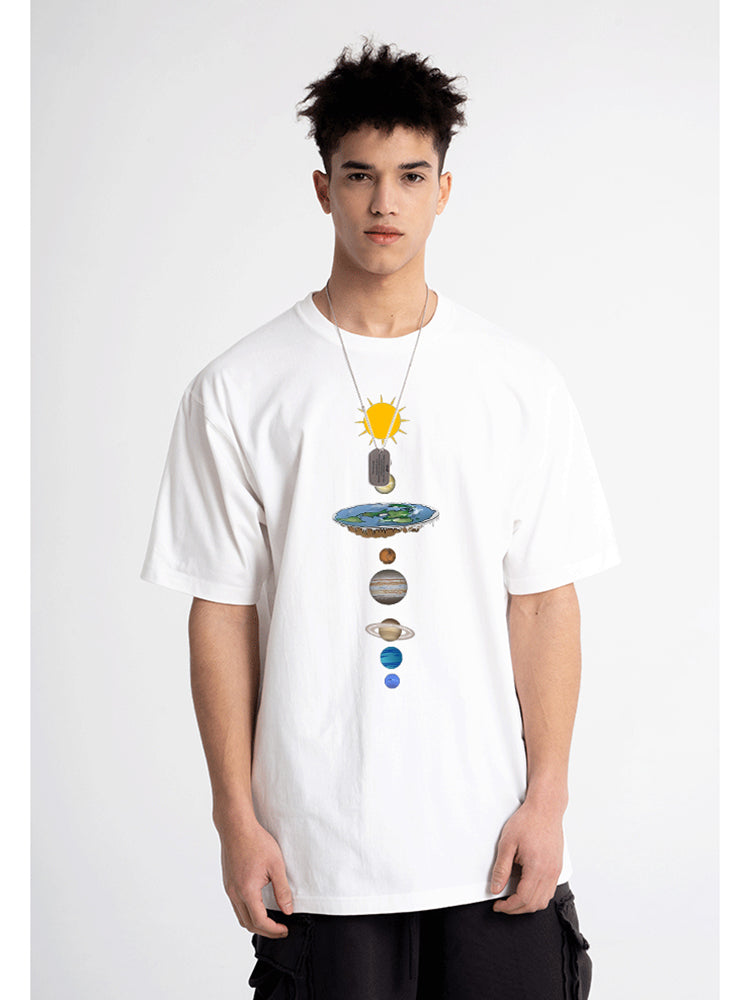Cosmic Solar System Planets Print Man T-Shirt