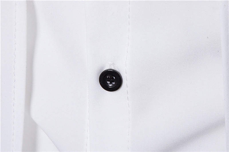 Double Placket Solid Color Cotton Shirt