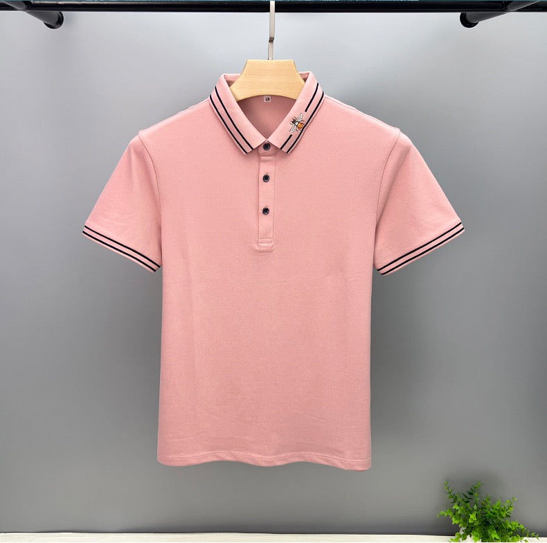 Little Bee Embroidered On Neck Polo Shirt