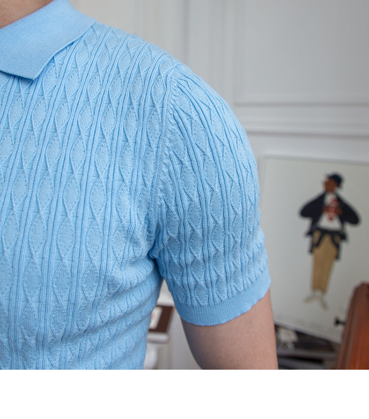 Chemise Viscose Géométrique Revers Jacquard