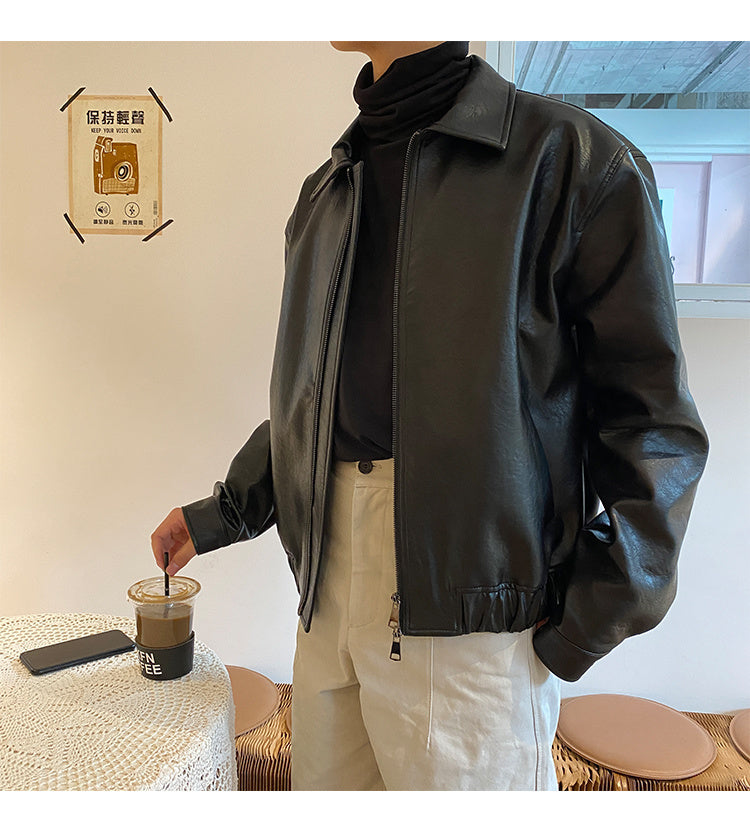 Loose Casual Pu Leather Jacket