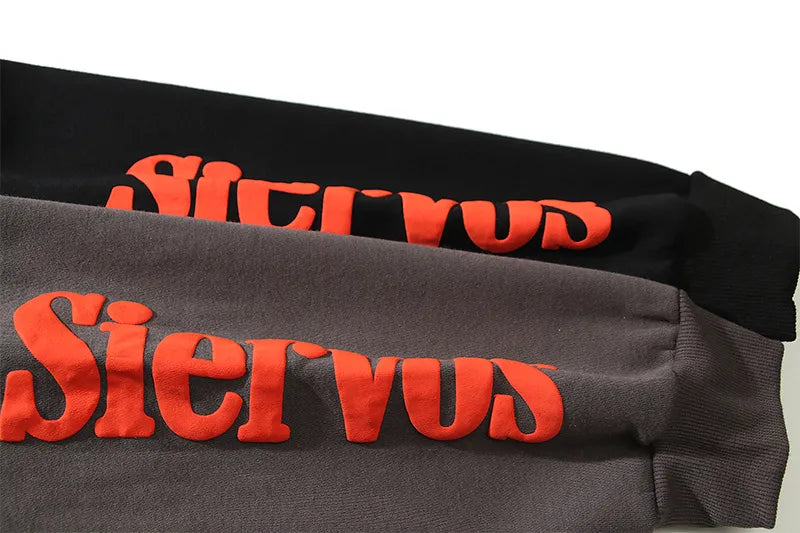 Harajuku Retro Letter Foam Hoodie