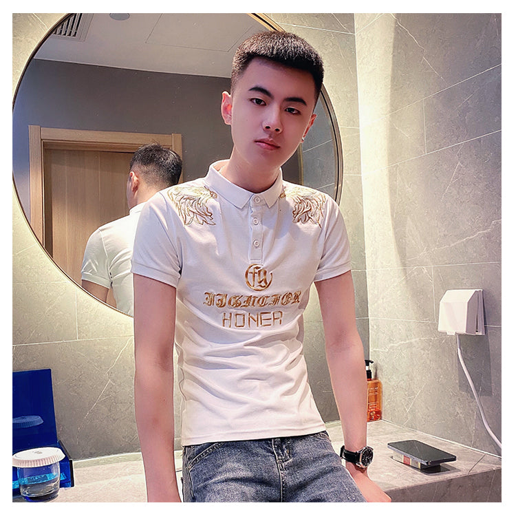 Quick Dry Printed Short Sleeve Polo Shirt