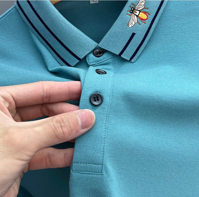 Little Bee Embroidered On Neck Polo Shirt