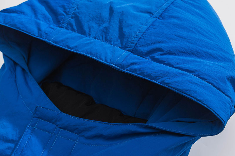 Letter Padded Pocket Hoodie Parka