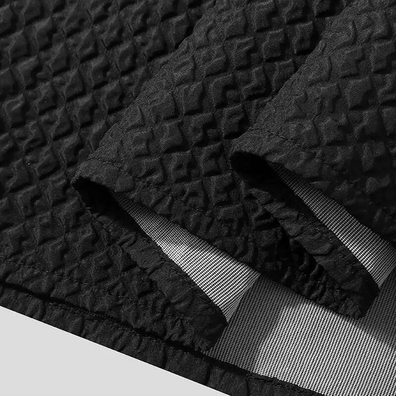 Geometric Subtle Patterned Notch Lapel Collar Shirt