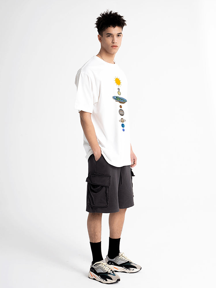 Cosmic Solar System Planets Print Man T-Shirt