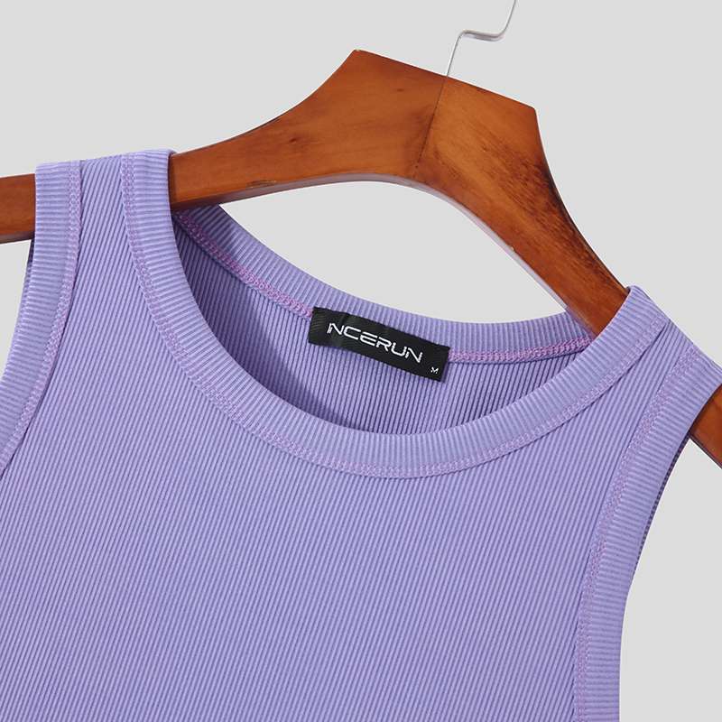 Débardeur en polyester uni à col rond