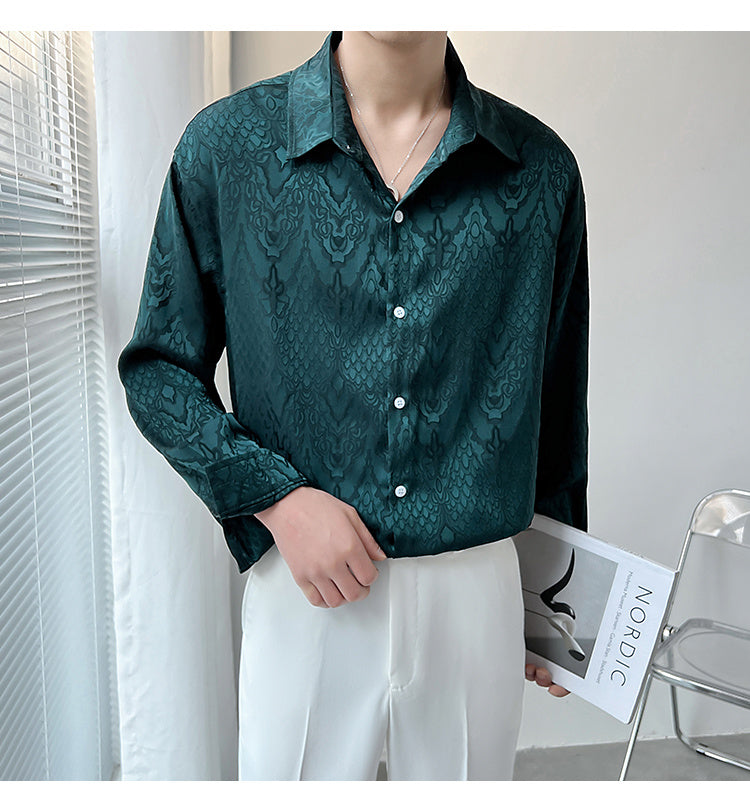 Spandex Long Sleeve Pattern Shirt