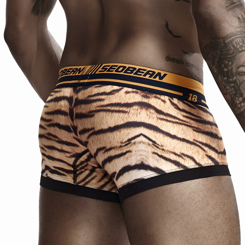 Tiger Stripe Style Low Waist Boxers