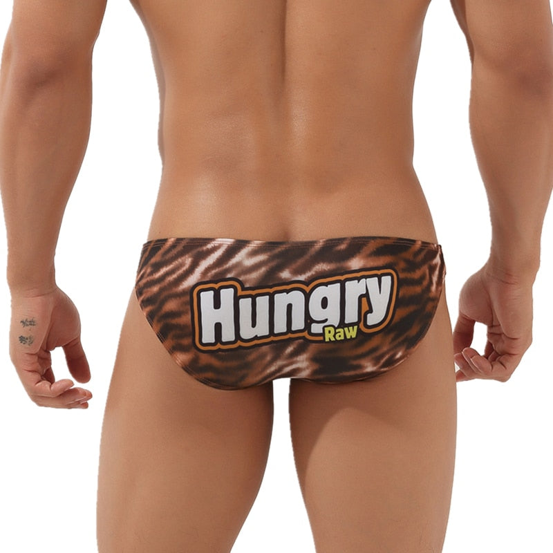 Style de mots abstraits animaux colorés slip homme